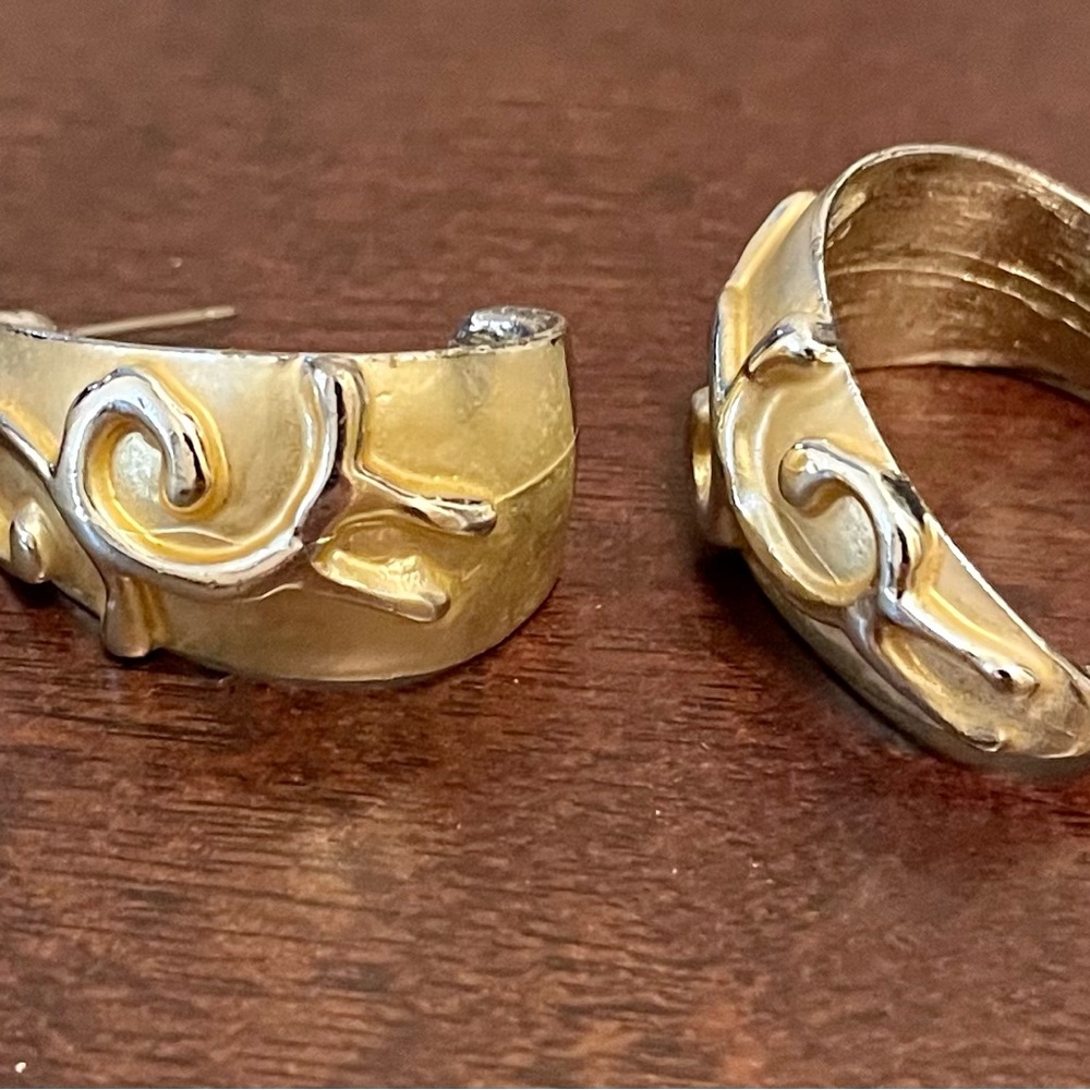 Gold tone earrings for pierced ears